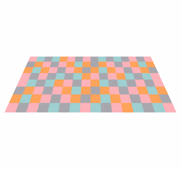 Colorful checkerboard geometric vinyl carpet - TenStickers