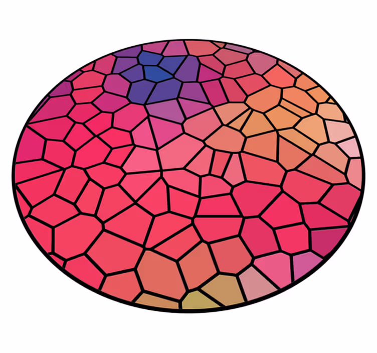 Lively Mosaic Composition circular vinyl carpet - TenStickers