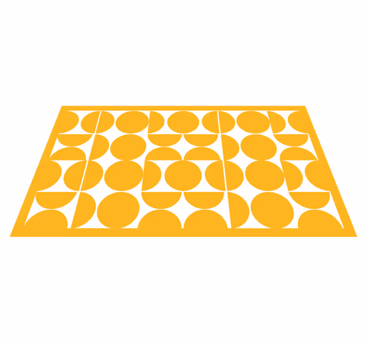 Yellow Circle Pattern geometric vinyl carpet - TenStickers