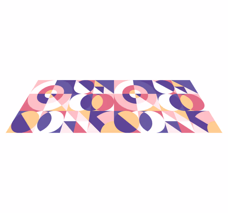 Colorful geometric shapes tile vinyl carpet - TenStickers