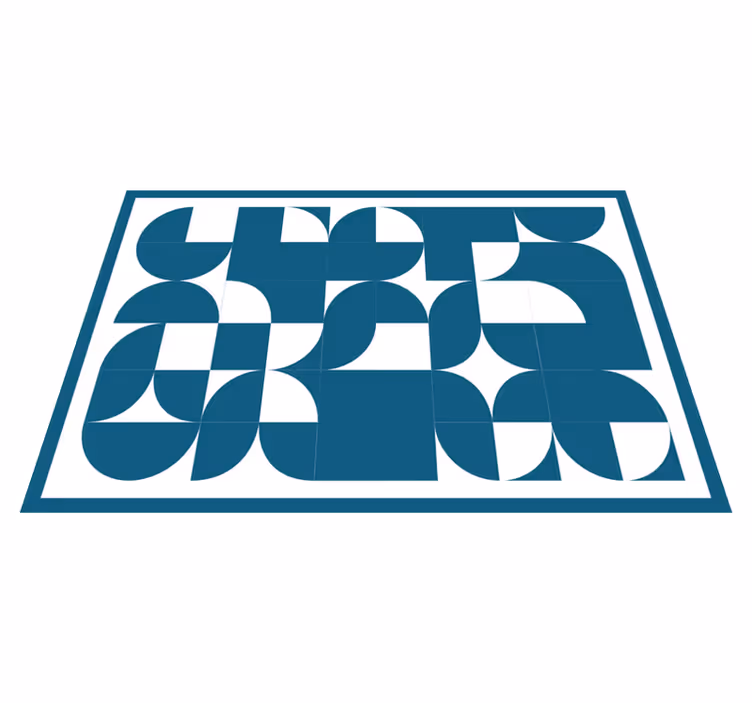 Blue abstract motif geometric vinyl carpet - TenStickers