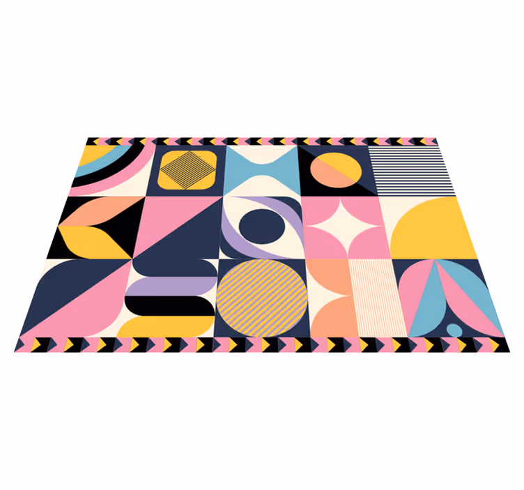 Geometric vinyl carpet in color segments - TenStickers