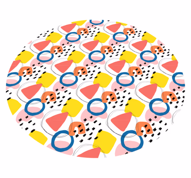 Vibrant Shape Arrangements minimalist vinyl carpet - TenStickers