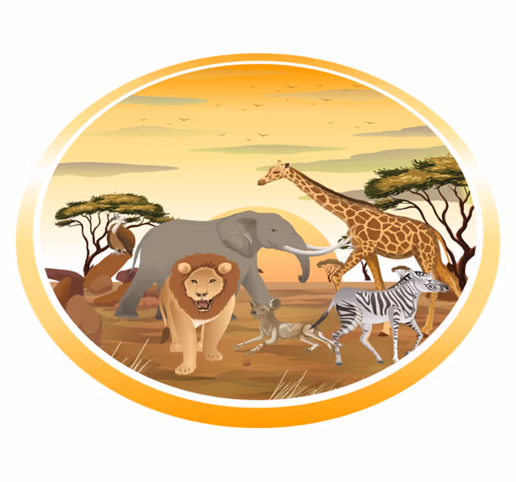Safari Wildlife Expedition animal vinyl carpet - TenStickers
