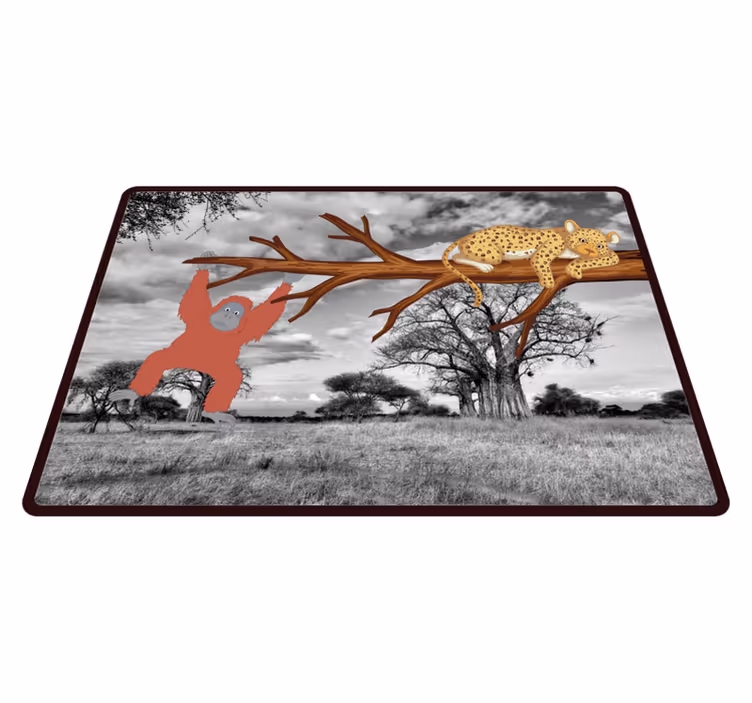 Jungle Creatures Playful animal vinyl carpet - TenStickers