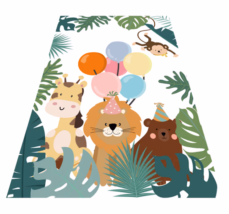Safari Animal Celebration kids vinyl carpet - TenStickers