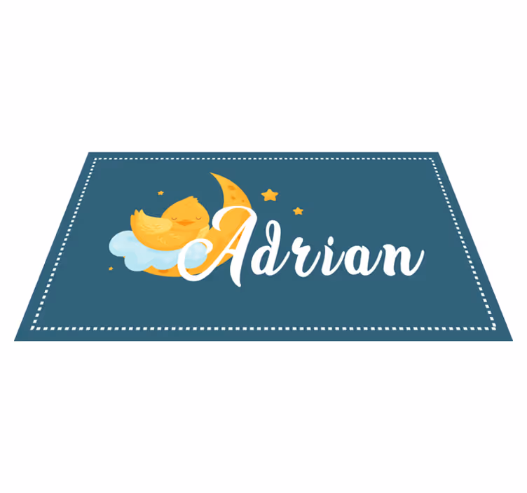 Sleeping duck with name kids vinyl carpet - TenStickers