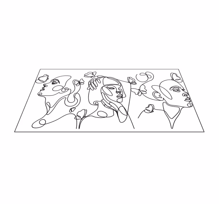 Outlime art faces modern vinyl carpet - TenStickers