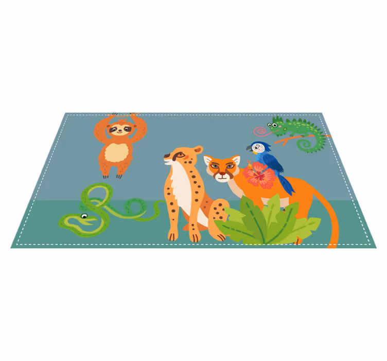 Savanna creature play area animal vinyl carpet - TenStickers