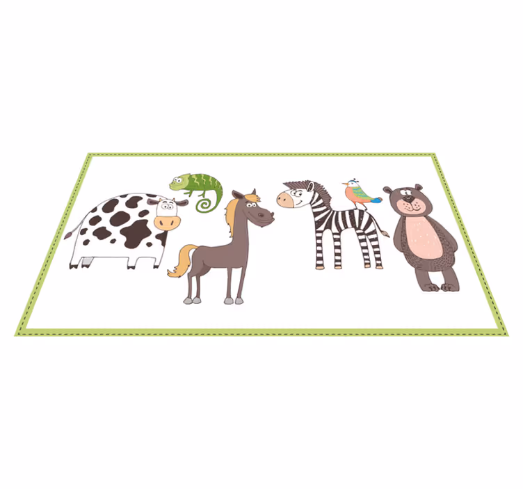 Cute Animal Friends kids vinyl carpet - TenStickers