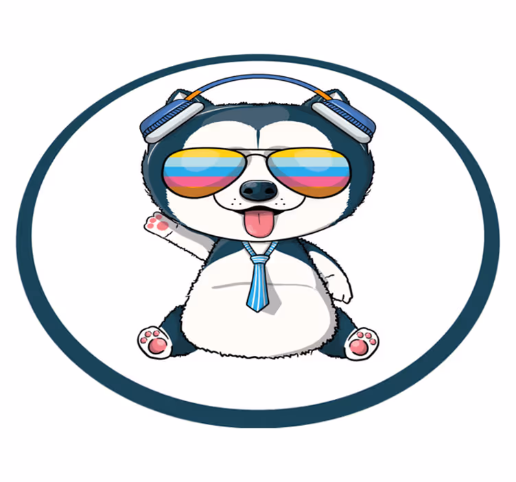 Cool Doggy Character kids vinyl carpet - TenStickers