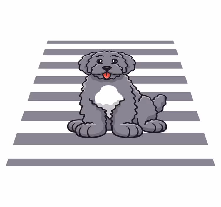Cute Dog Illustration animal vinyl carpet - TenStickers