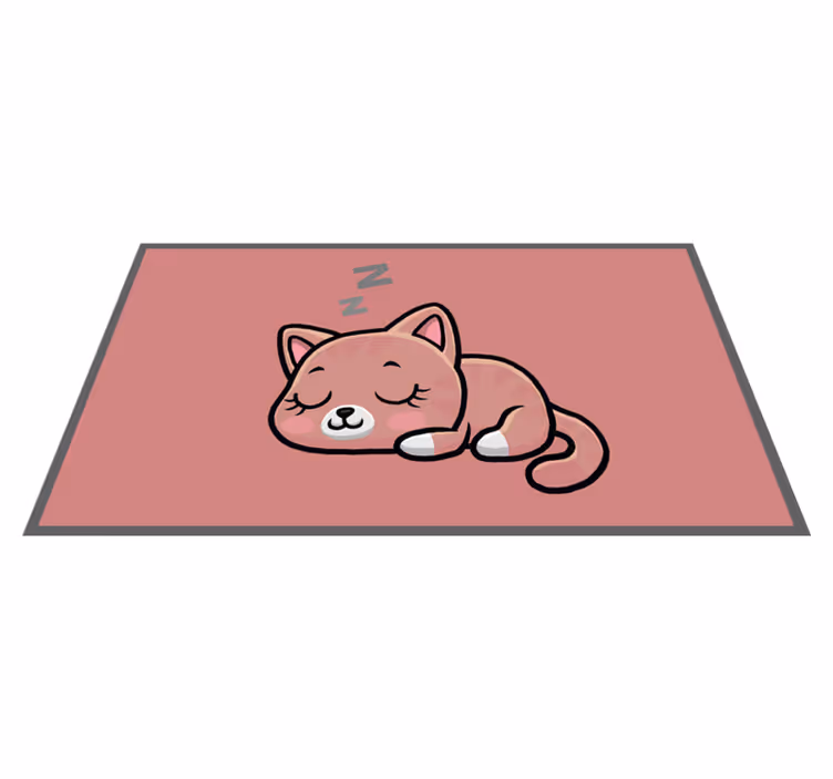 Slumbering feline animal vinyl carpet - TenStickers