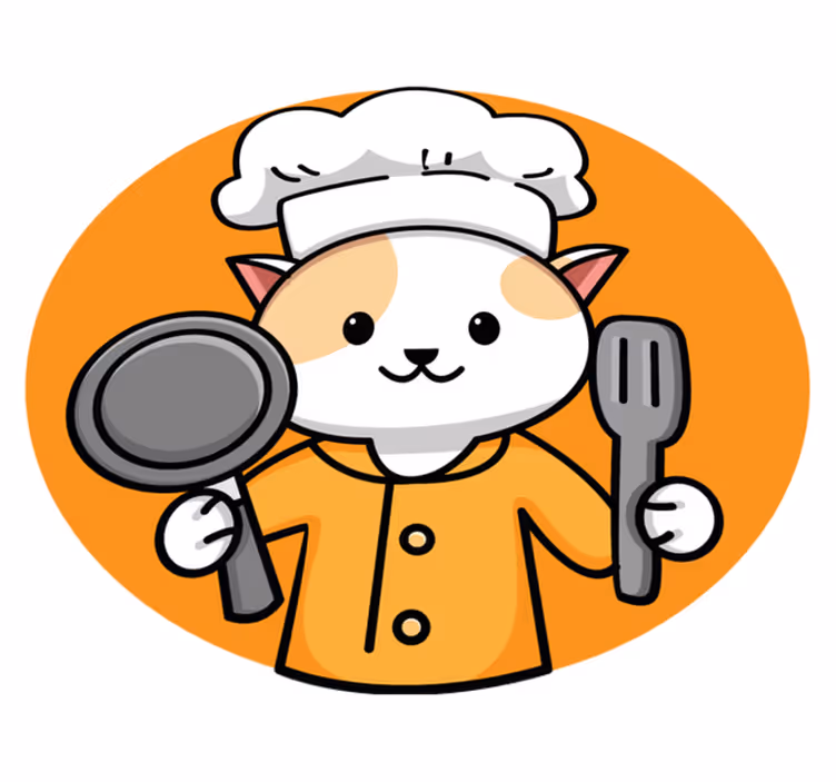 Orange chef cat kitchen vinyl carpet - TenStickers