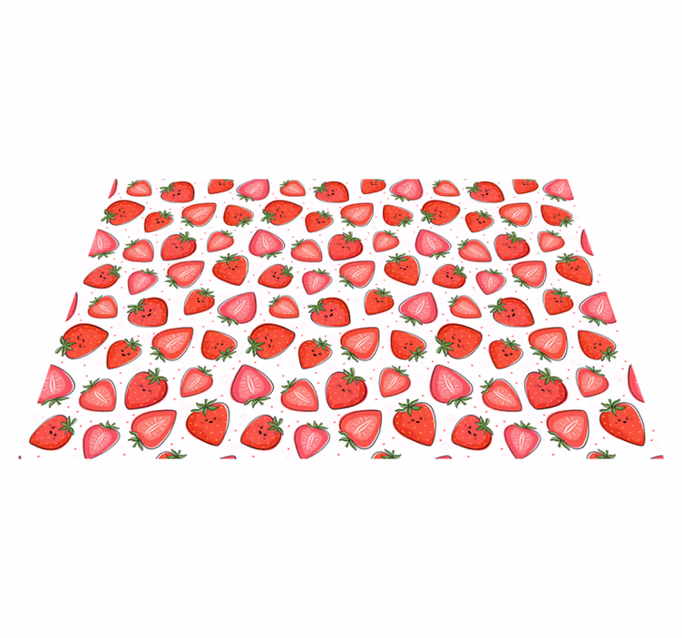 Delightful Strawberry Motif floral vinyl carpet - TenStickers