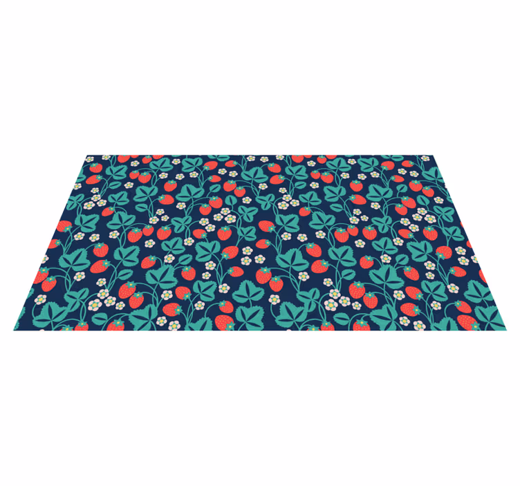 Strawberry Blossom Motivation floral vinyl carpet - TenStickers