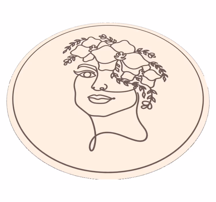 Botanical Sketch Illustration circular vinyl carpet - TenStickers