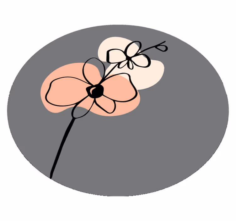 Minimalist stylish grey design floral vinyl carpet - TenStickers