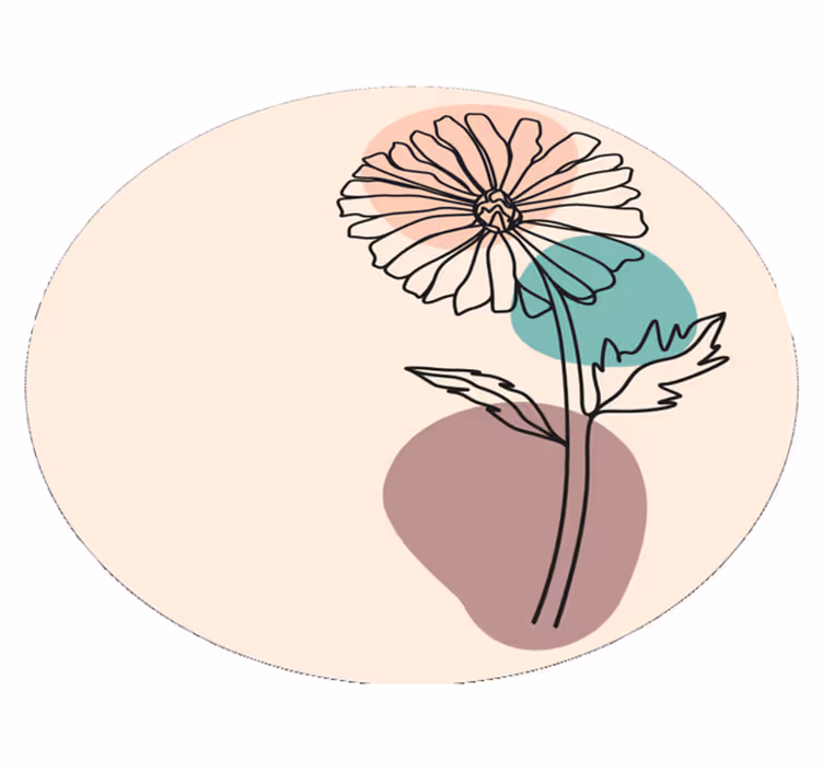 Floral vinyl carpet elegant floral silhouette - TenStickers