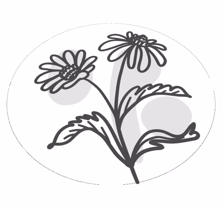 Stylish Flower Motif circular vinyl carpet - TenStickers