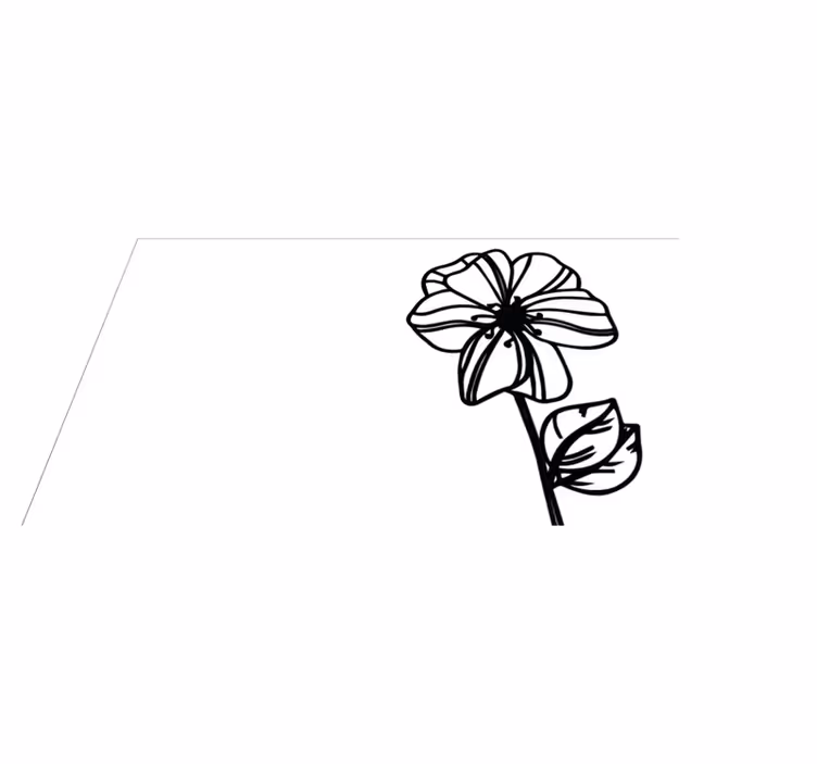 Elegant black and white design floral vinyl carpet - TenStickers
