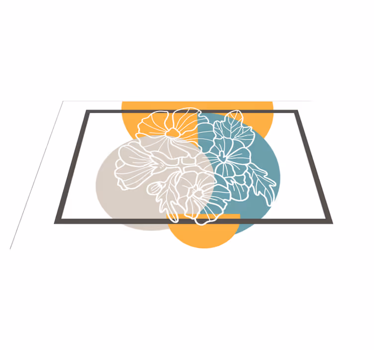 Floral vinyl carpet with contemporary floral design - TenStickers