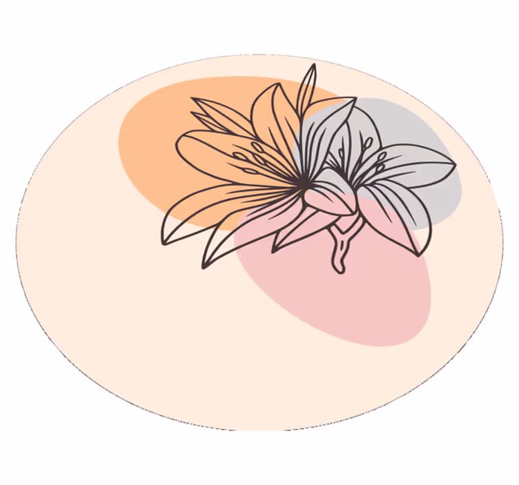 Lily Floral Accent circular vinyl carpet - TenStickers