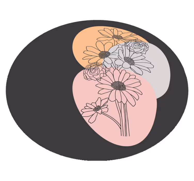 Circle composition floral vinyl carpet - TenStickers