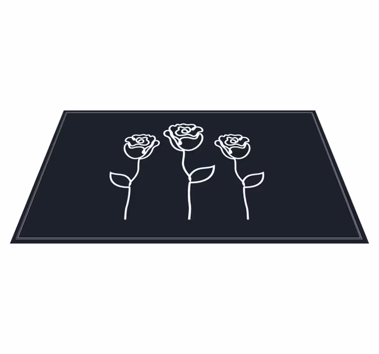 Botanical Sketch Representation floral vinyl carpet - TenStickers