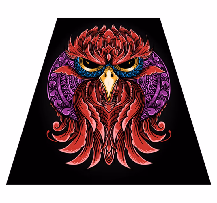 Elaborate owl emblem animal vinyl carpet - TenStickers