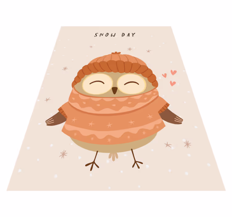 Snowy Owl Charm nursery vinyl carpet - TenStickers