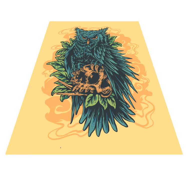 MYSTICAL OWL ART animal print vinyl carpet - TenStickers
