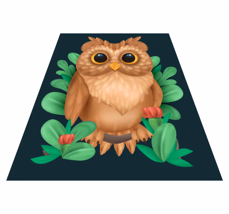 Cute Owl Illustration animal vinyl carpet - TenStickers