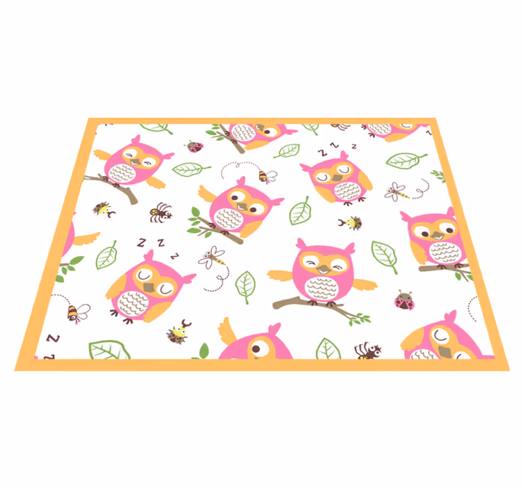 Cute Owl Pattern nursery vinyl carpet - TenStickers
