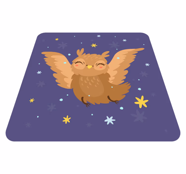 Cheerful Owl Design kids vinyl carpet - TenStickers