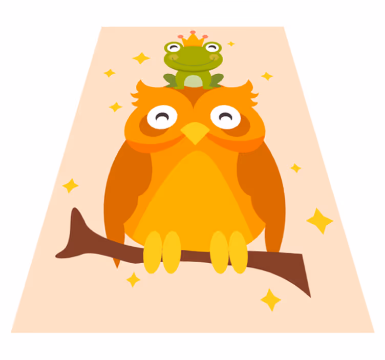 Friendly Owl Duo kids vinyl carpet - TenStickers
