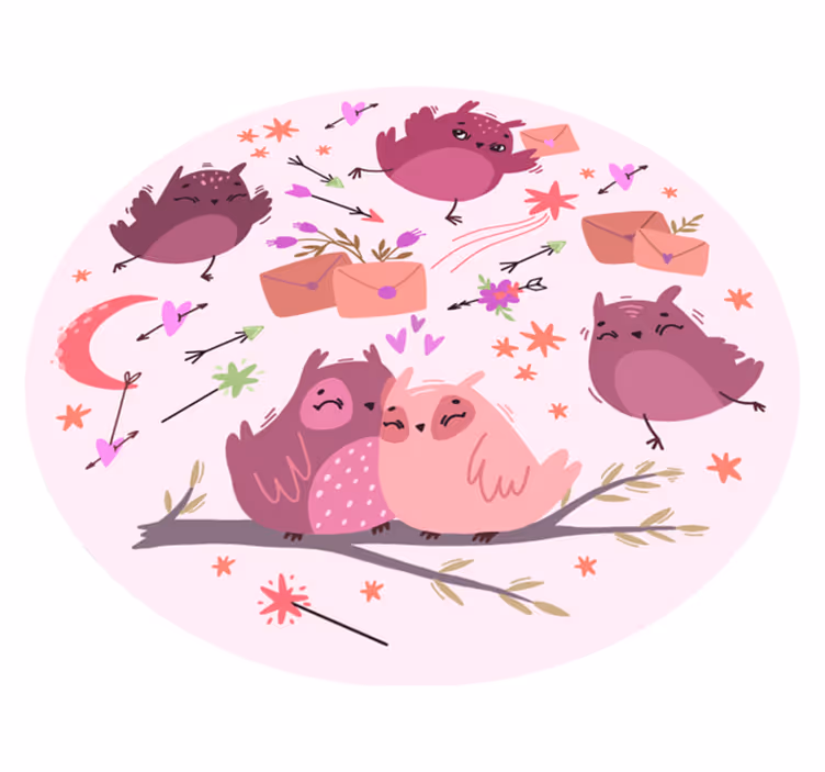Purple owls kids vinyl carpet - TenStickers