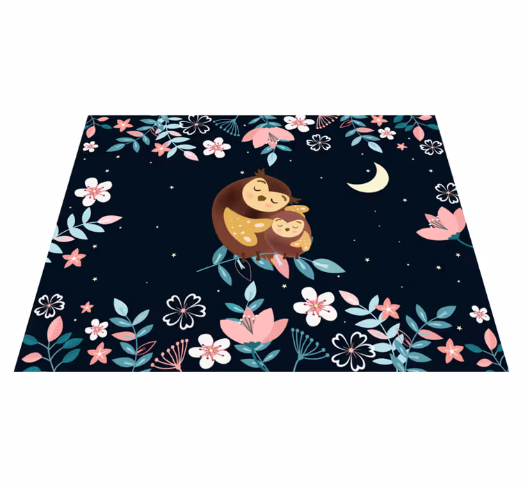 Mama Owl Love animal vinyl carpet - TenStickers