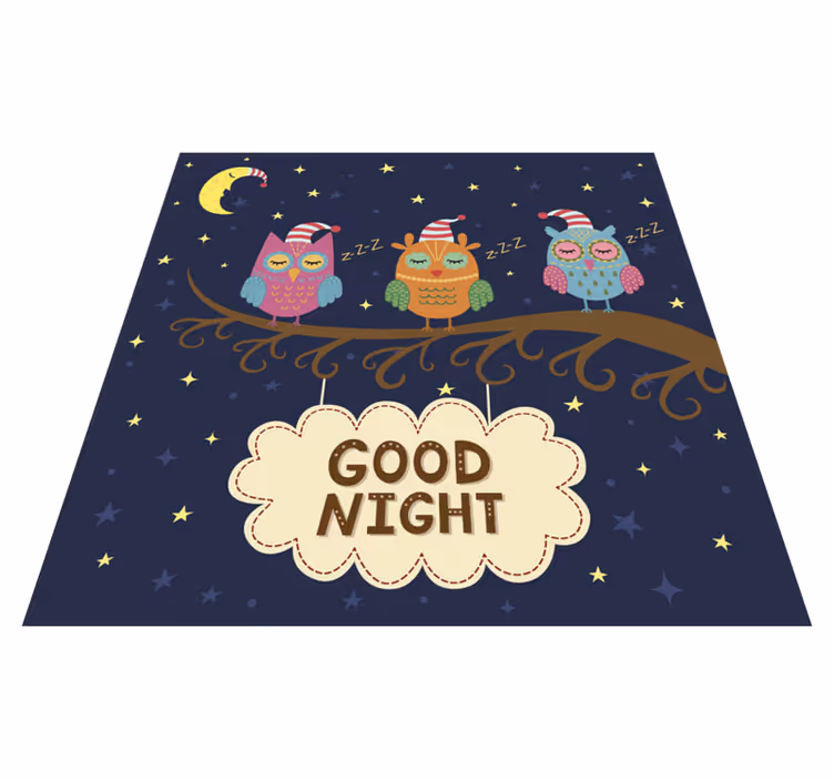 Sleepy Owl Trio animal vinyl carpet - TenStickers
