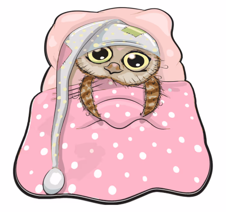 Cute Sleeping Owl kids vinyl carpet - TenStickers
