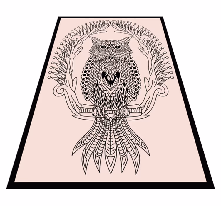 Owl Mandala Design animal vinyl carpet - TenStickers