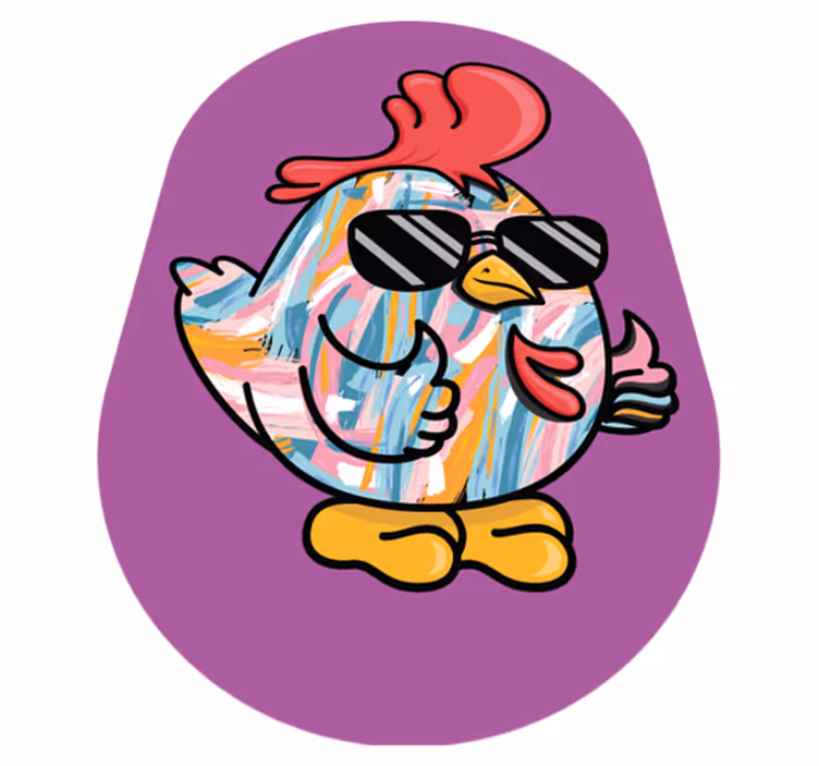 Chic Chicken Character kids vinyl carpet - TenStickers