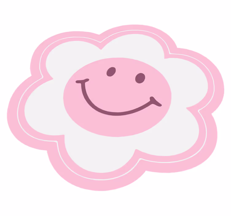 Smiley Floral Emblem teen vinyl carpet - TenStickers