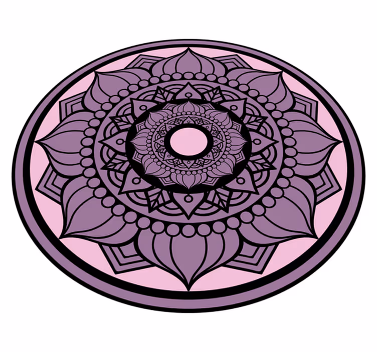 Circular Floral Pattern mandala vinyl carpet - TenStickers