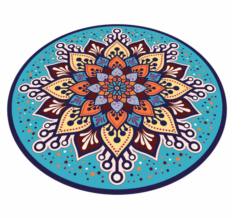 Arte colorido en círculo mandala vinyl carpet - TenStickers