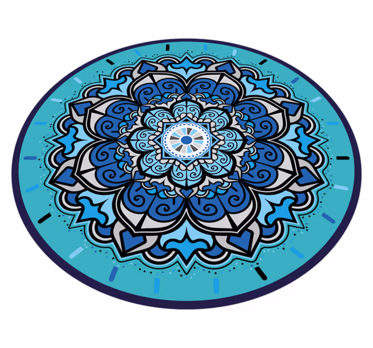 Intricate Blue Mandala circular vinyl carpet - TenStickers
