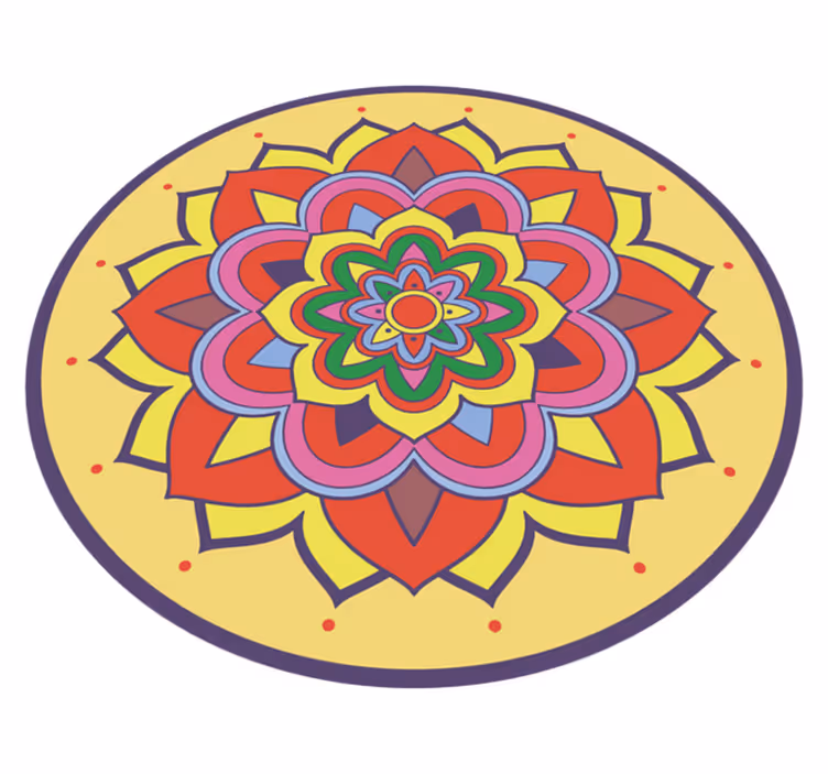 Colorful big flower mandala vinyl carpet - TenStickers