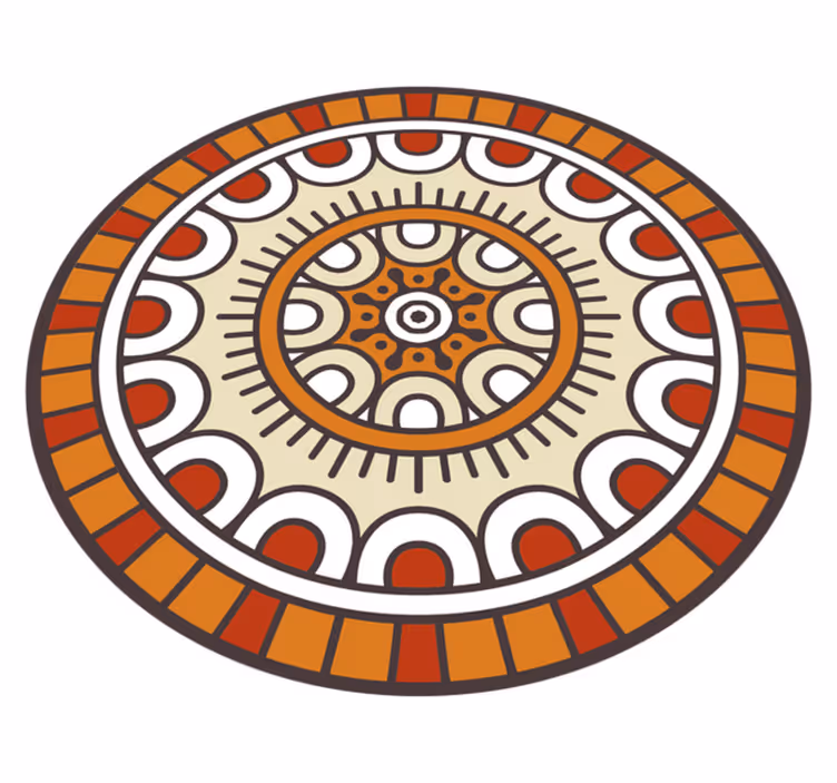Circular Patterned Motif mandala vinyl carpet - TenStickers
