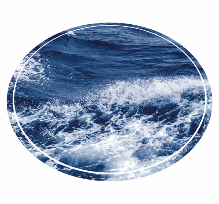 Ocean Wave Motion circular vinyl carpet - TenStickers