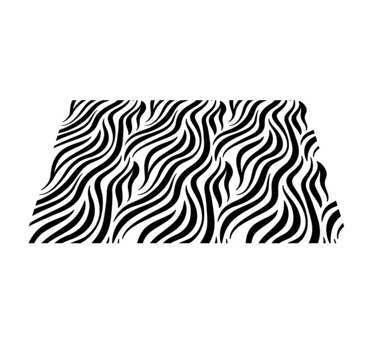 Wavy black lines animal print vinyl carpet - TenStickers